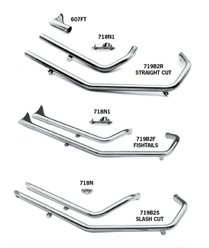 Upsweep Exhaust Systems For 1957 - 1985 Sportster Engines In Rigid Frames