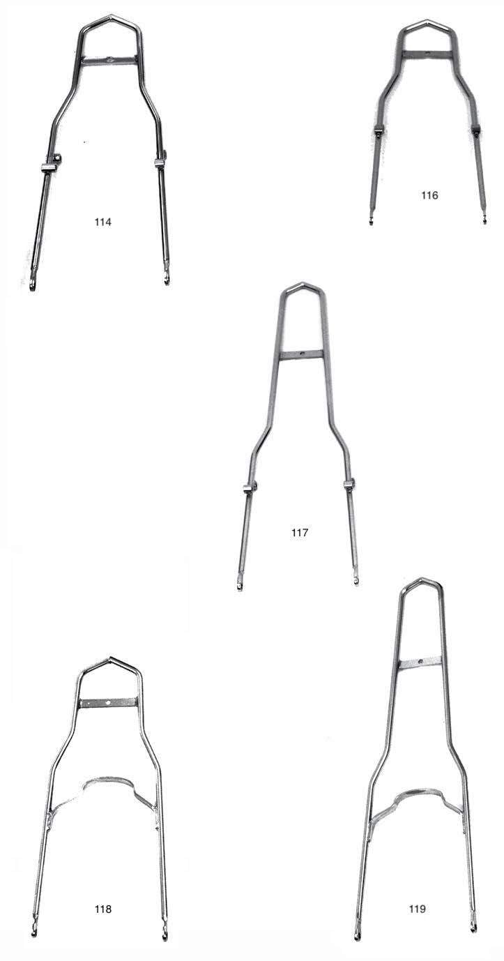 Sissy Bars For Chain And Rear Belt Drive Rigid Frames